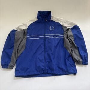 Indianapolis Colts Reebok NFL Team Apparel Full Zip Windbreaker Jacket Men Large